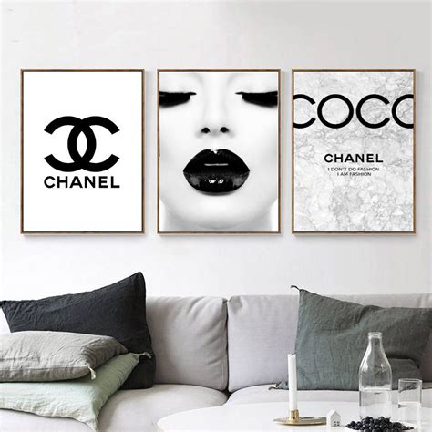 black and white chanel wall art|free printable Chanel wall art.